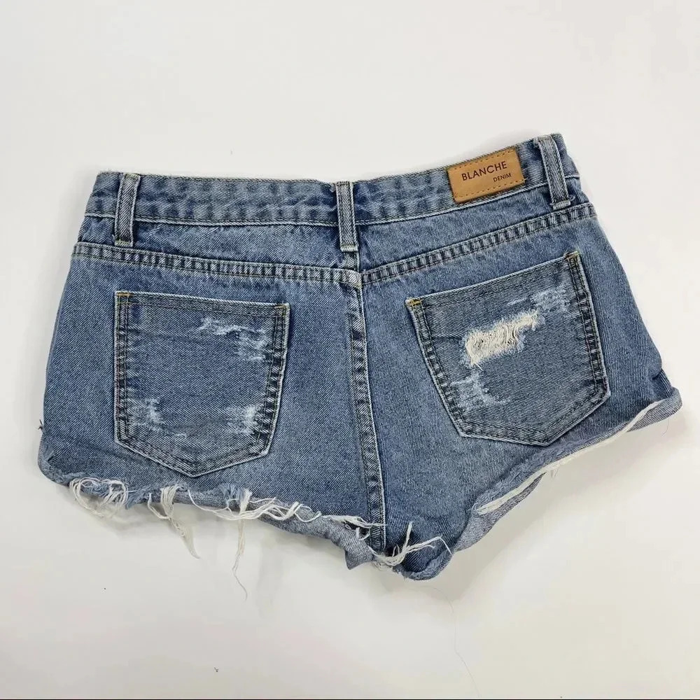 Blanche Denim Distressed Shorts - Picture 11 of 12
